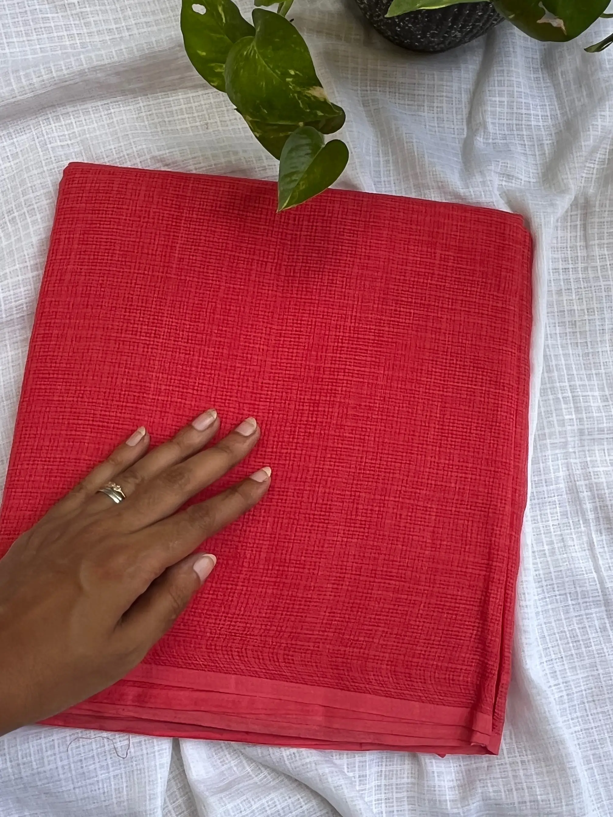 Plain kota doria cotton sarees