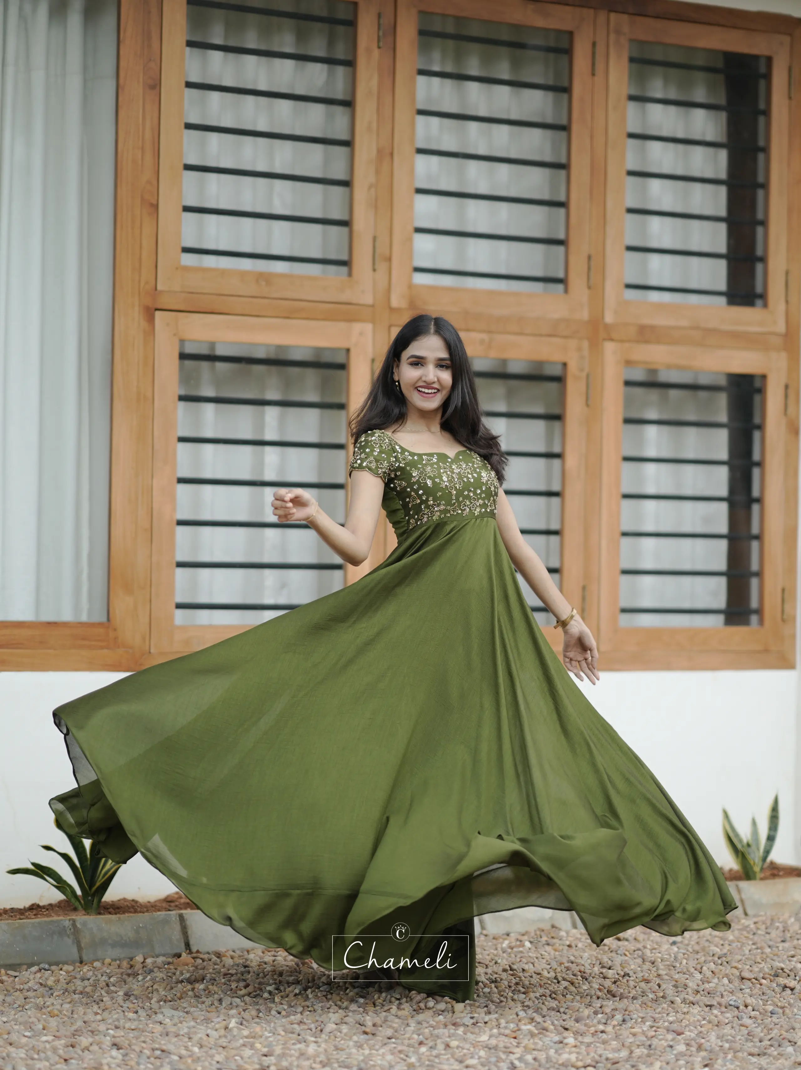 Olive Green Gown