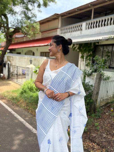 Blue Lotus Saree