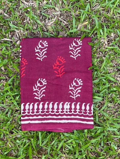 Block printed Mul cotton saree