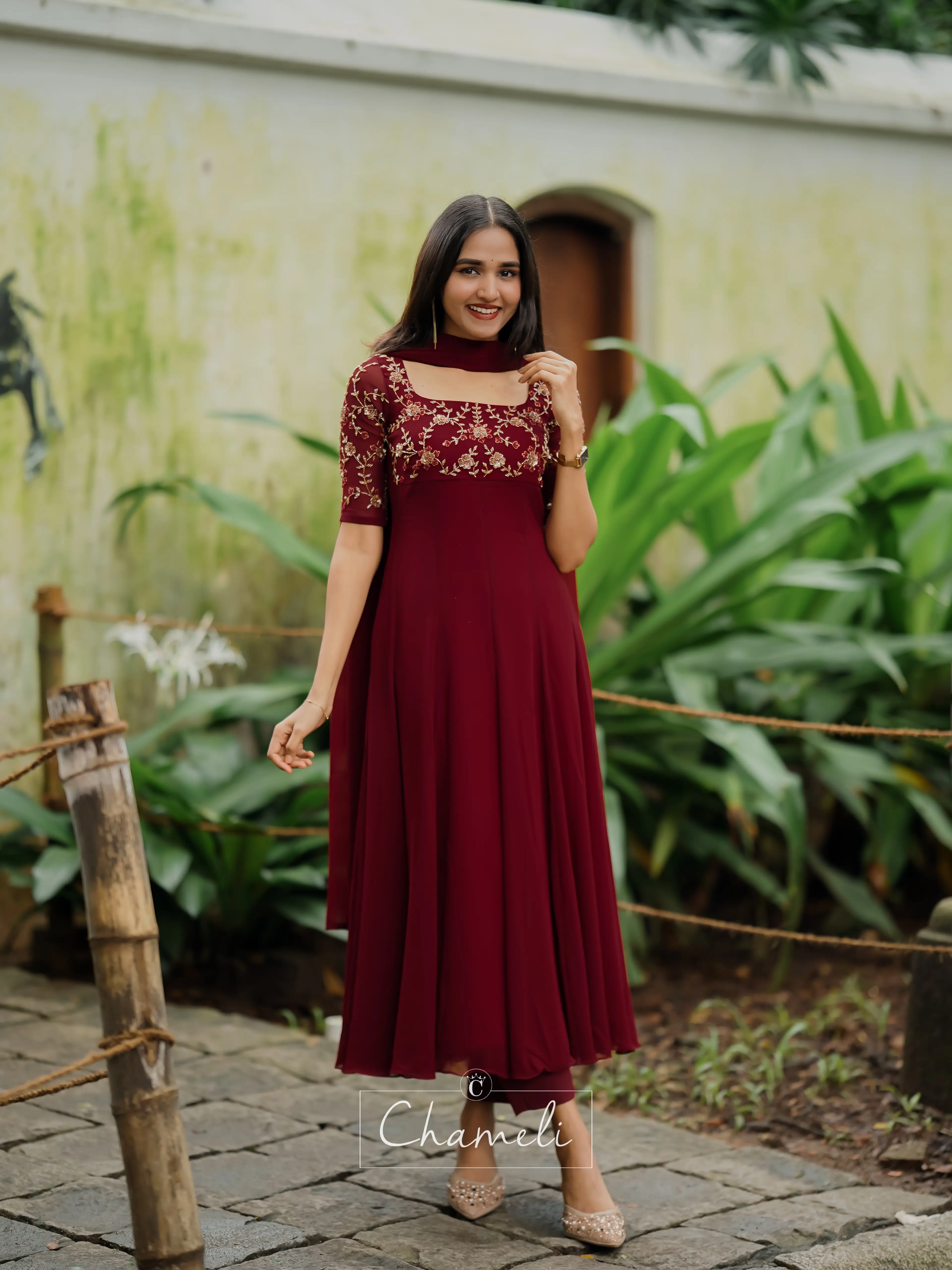 Deep Maroon Anarkali