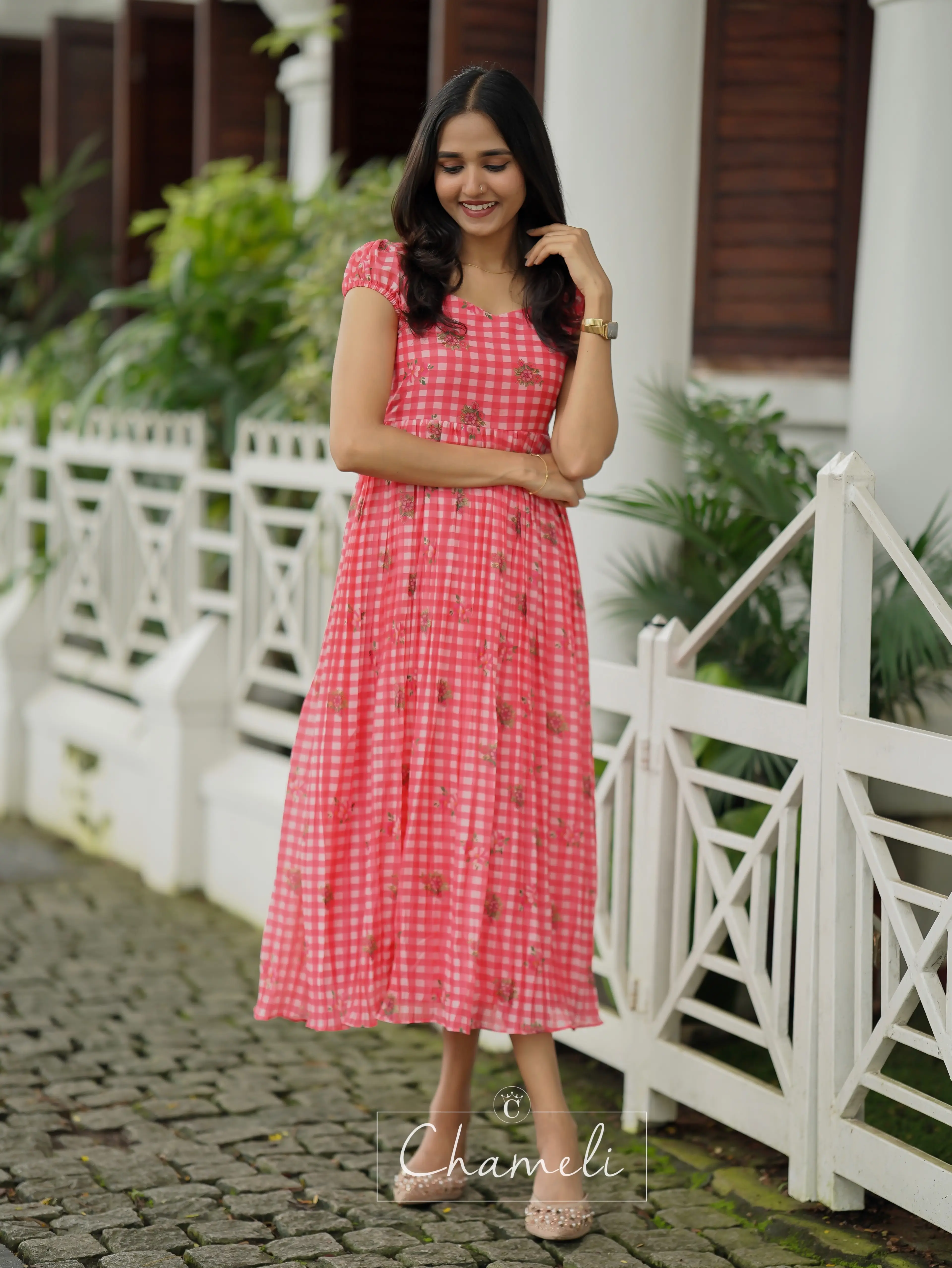 Floral Check Frock